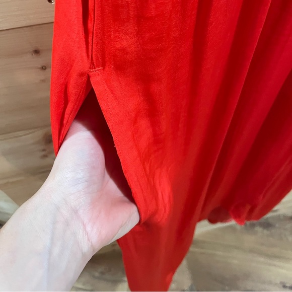 Crinkle Satin Dress in Poppy Red Size XL - Picture 15 of 15